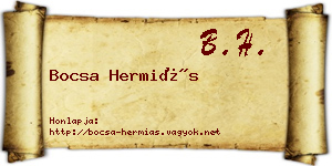 Bocsa Hermiás névjegykártya